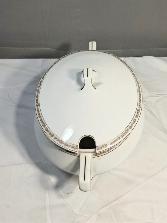 Herrman Ohm/Silesia Other - 1900-1920 Hermann Ohme Hand-painted Floral Oval Lidded Soup/Cass. Tureen/ Dish